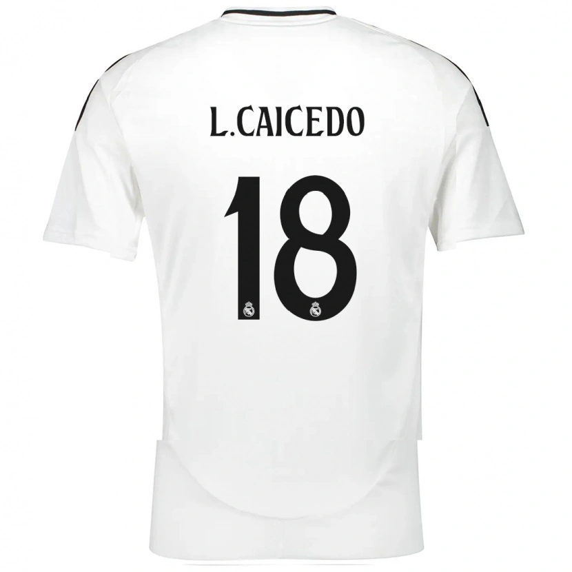 Danxen Kinderen Linda Caicedo #18 Wit Thuisshirt Thuistenue 2024/25 T-Shirt