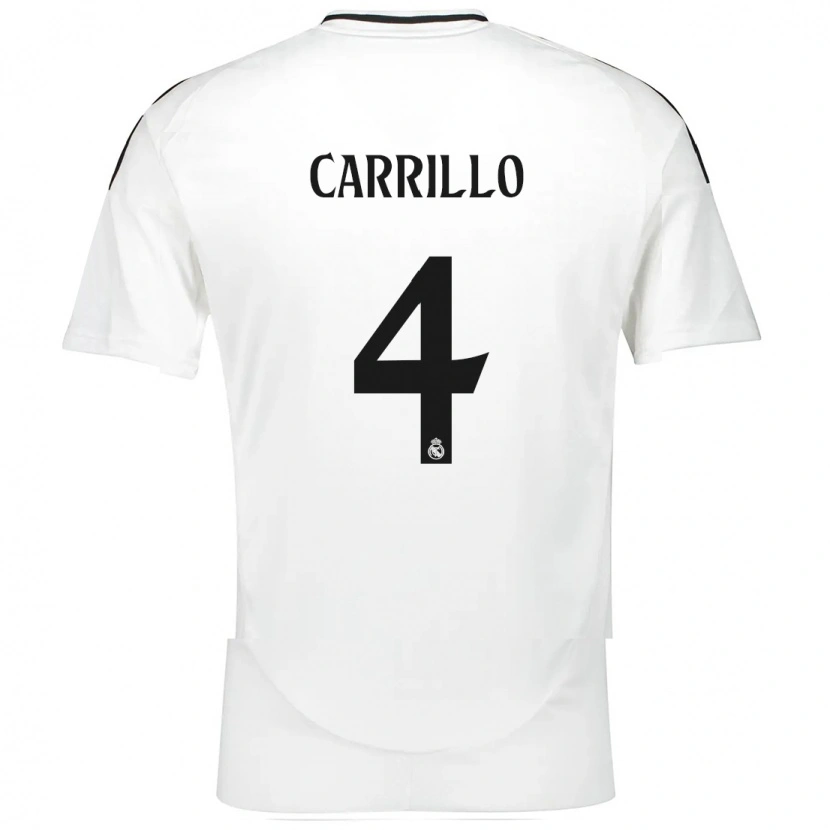 Danxen Kinderen Álvaro Carrillo #4 Wit Thuisshirt Thuistenue 2024/25 T-Shirt