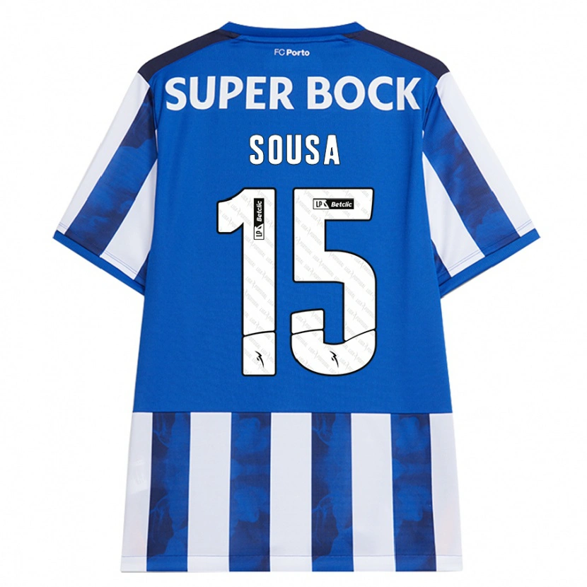 Danxen Kinderen Vasco Sousa #15 Blauw Wit Thuisshirt Thuistenue 2024/25 T-Shirt