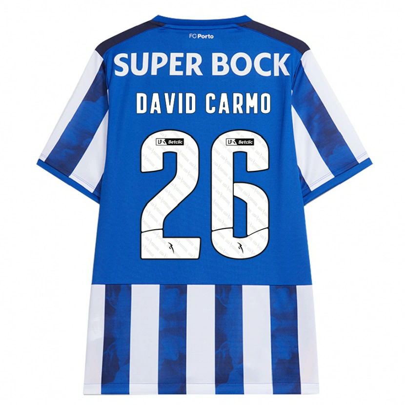 Danxen Kinderen David Carmo #26 Blauw Wit Thuisshirt Thuistenue 2024/25 T-Shirt