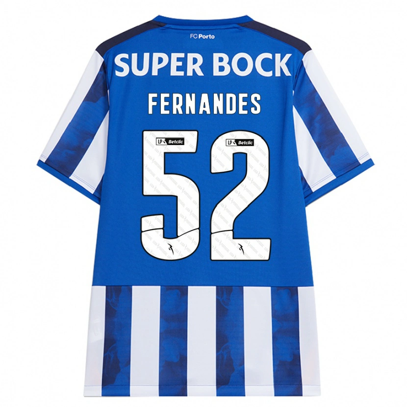 Danxen Kinderen Martim Fernandes #52 Blauw Wit Thuisshirt Thuistenue 2024/25 T-Shirt