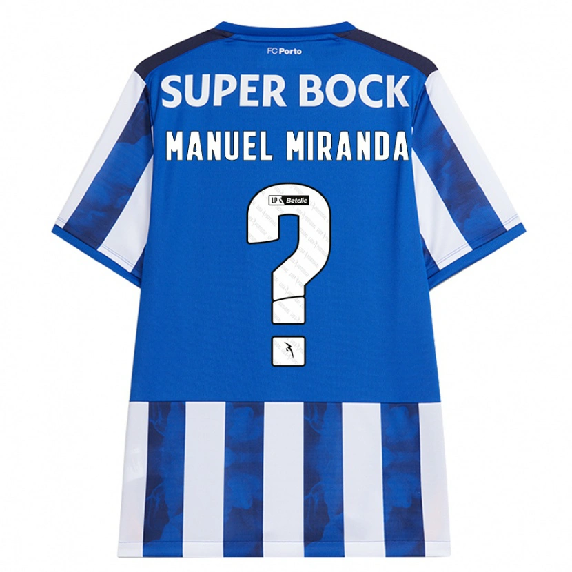 Danxen Kinderen Manuel Miranda #0 Blauw Wit Thuisshirt Thuistenue 2024/25 T-Shirt