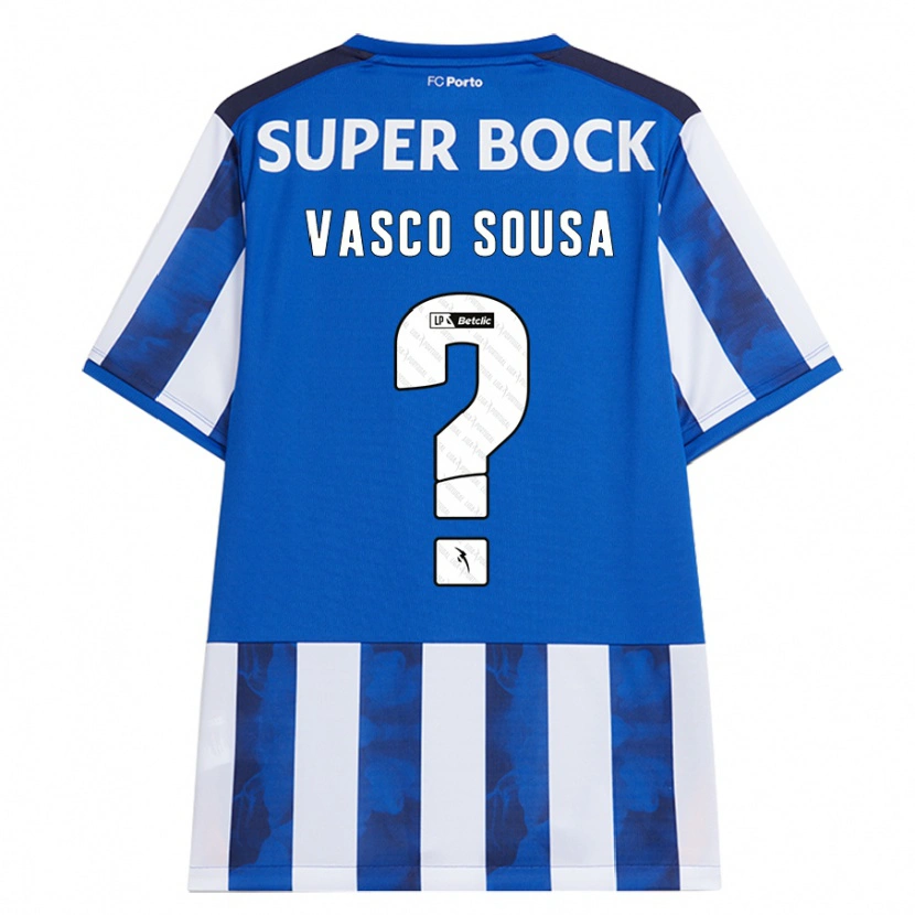 Danxen Kinderen Vasco Sousa #0 Blauw Wit Thuisshirt Thuistenue 2024/25 T-Shirt