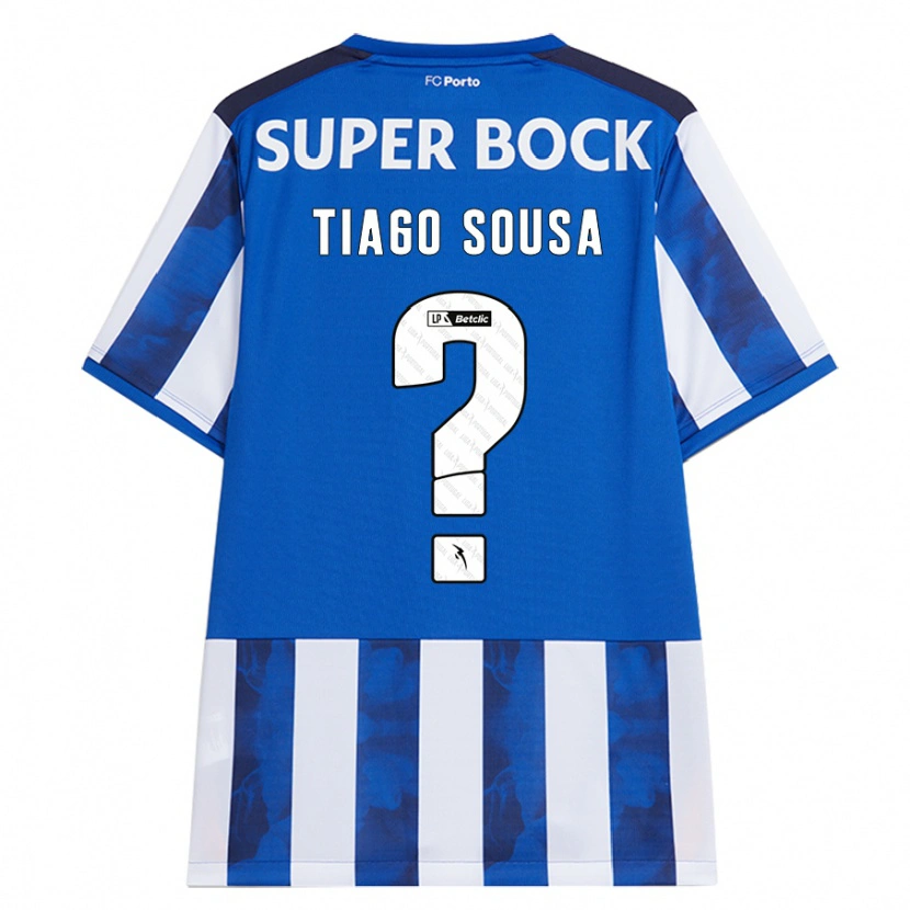 Danxen Kinderen Tiago Sousa #0 Blauw Wit Thuisshirt Thuistenue 2024/25 T-Shirt