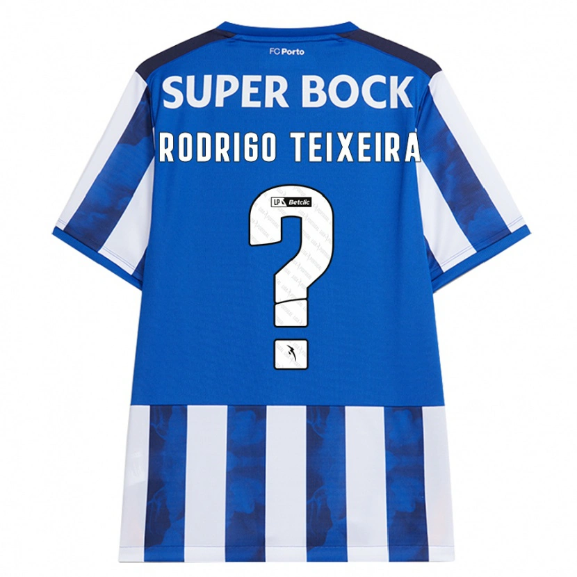 Danxen Kinderen Rodrigo Teixeira #0 Blauw Wit Thuisshirt Thuistenue 2024/25 T-Shirt