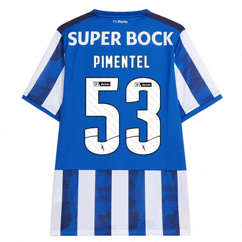 Danxen Kinderen Eric Pimentel #53 Blauw Wit Thuisshirt Thuistenue 2024/25 T-Shirt