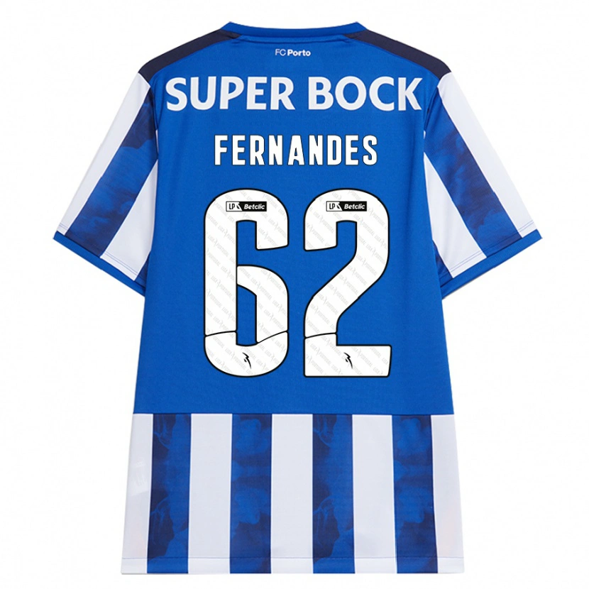 Danxen Kinderen Rodrigo Fernandes #62 Blauw Wit Thuisshirt Thuistenue 2024/25 T-Shirt