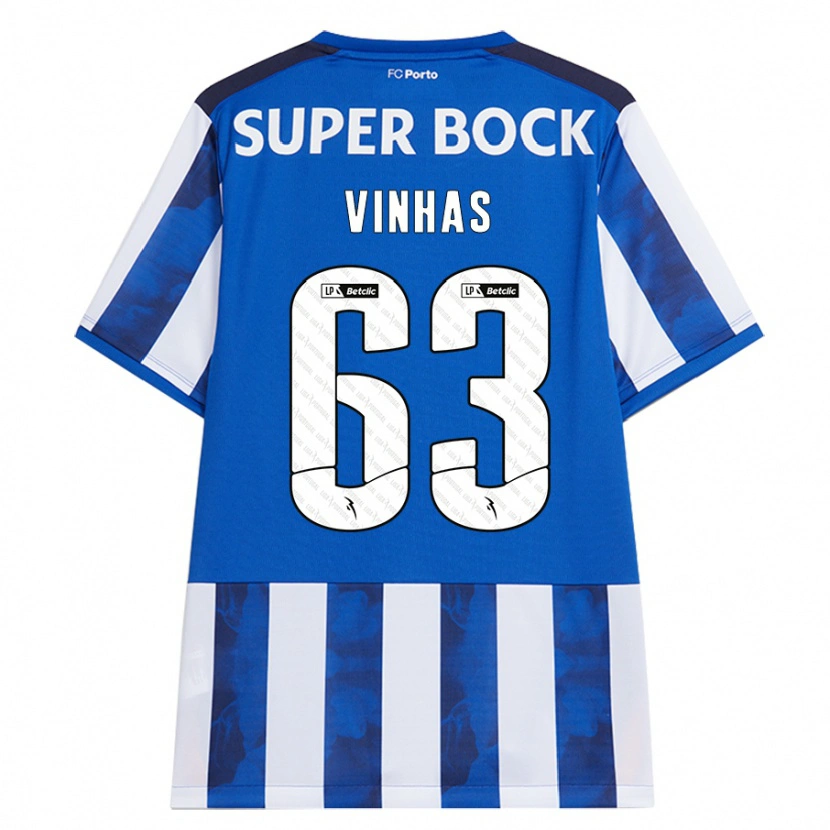 Danxen Kinderen David Vinhas #63 Blauw Wit Thuisshirt Thuistenue 2024/25 T-Shirt