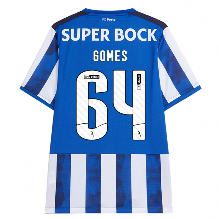 Danxen Kinderen Luís Gomes #64 Blauw Wit Thuisshirt Thuistenue 2024/25 T-Shirt