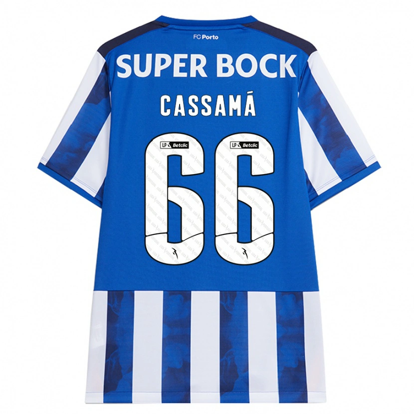 Danxen Kinderen Adramane Cassamá #66 Blauw Wit Thuisshirt Thuistenue 2024/25 T-Shirt