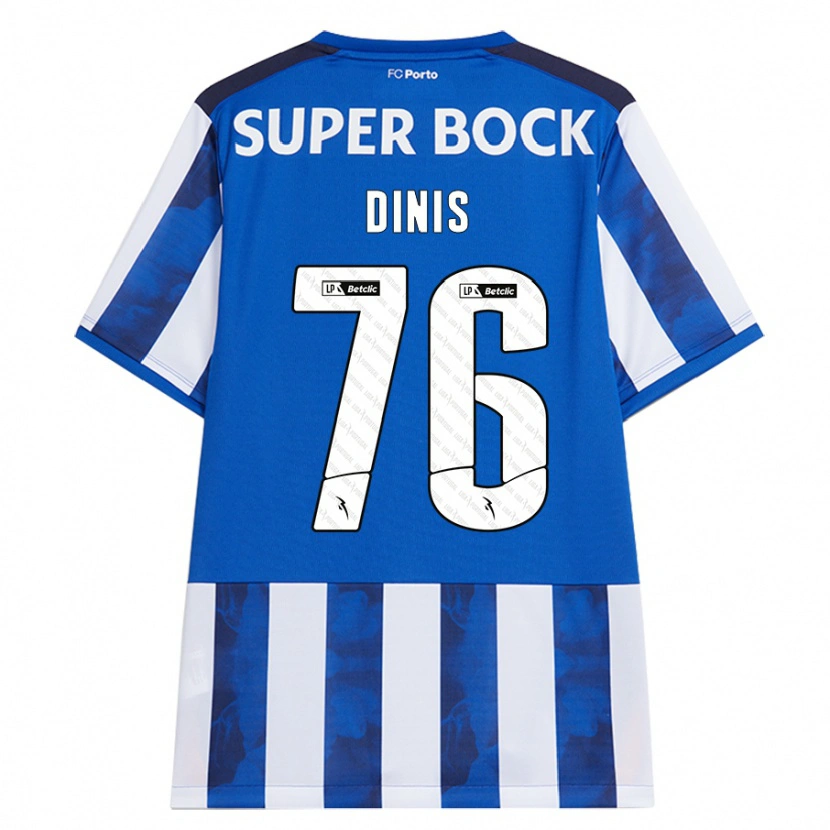 Danxen Kinderen Dinis #76 Blauw Wit Thuisshirt Thuistenue 2024/25 T-Shirt