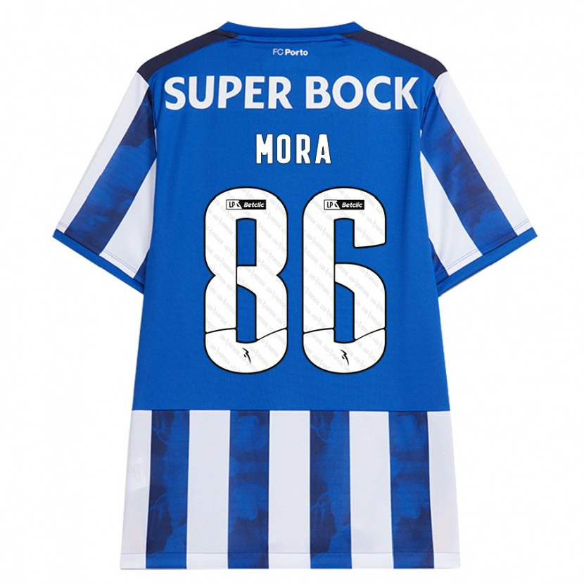 Danxen Kinderen Rodrigo Mora #86 Blauw Wit Thuisshirt Thuistenue 2024/25 T-Shirt