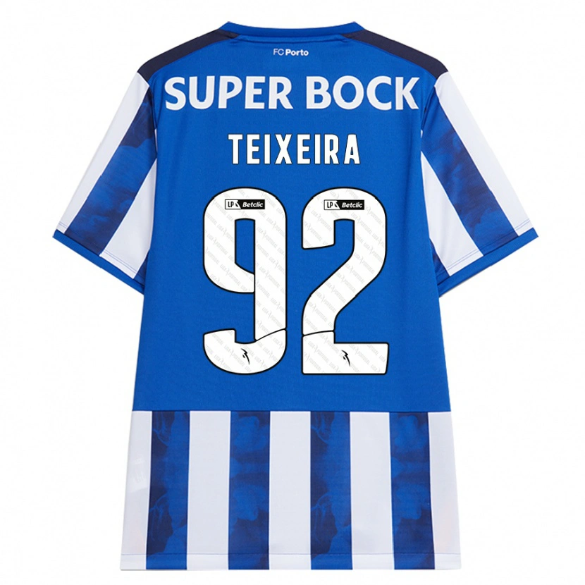 Danxen Kinderen João Teixeira #92 Blauw Wit Thuisshirt Thuistenue 2024/25 T-Shirt