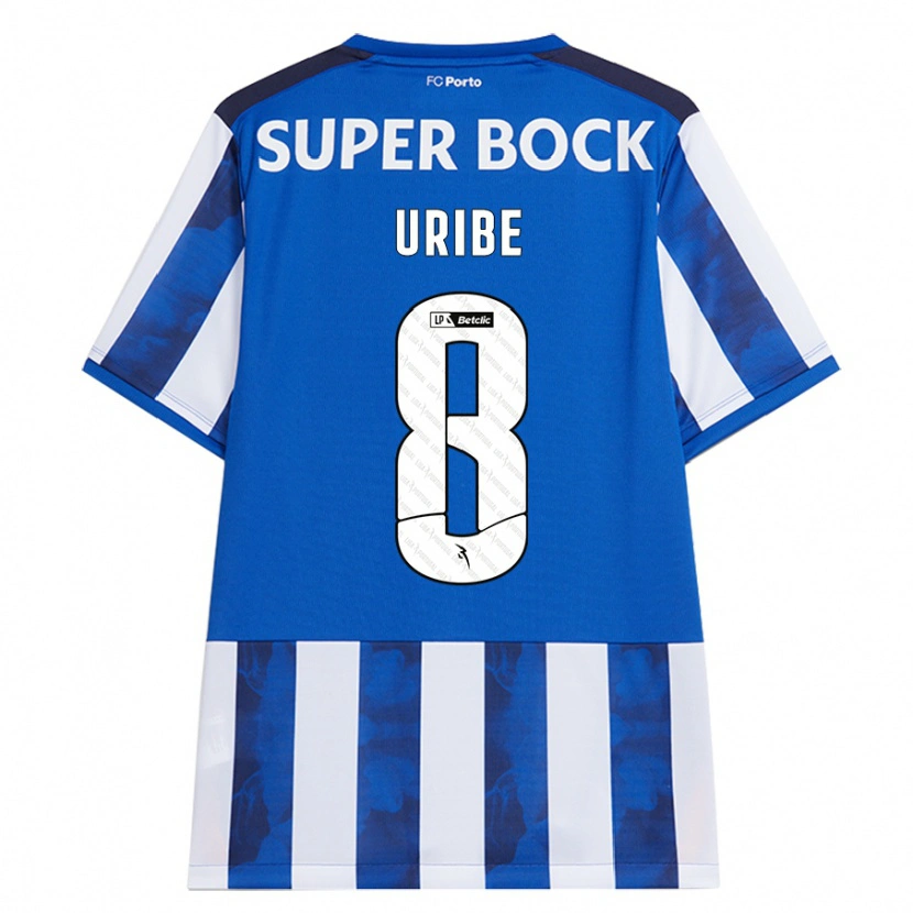 Danxen Kinderen Mateus Uribe #8 Blauw Wit Thuisshirt Thuistenue 2024/25 T-Shirt