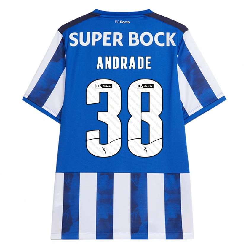 Danxen Kinderen Fernando Andrade #38 Blauw Wit Thuisshirt Thuistenue 2024/25 T-Shirt