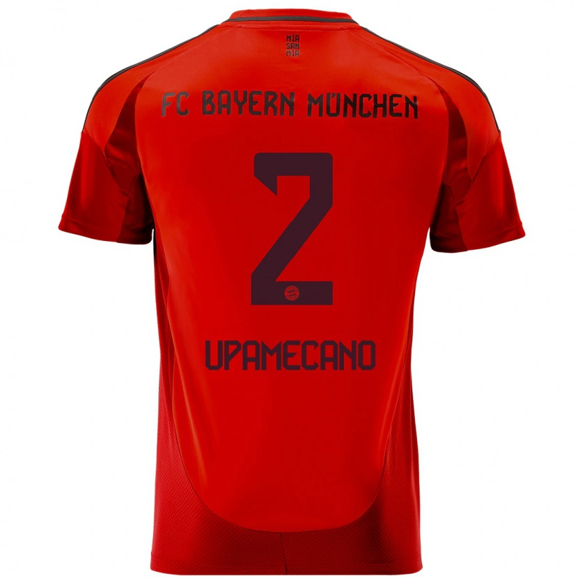 Danxen Kinderen Dayot Upamecano #2 Rood Thuisshirt Thuistenue 2024/25 T-Shirt