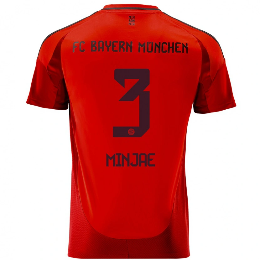 Danxen Kinderen Min-Jae Kim #3 Rood Thuisshirt Thuistenue 2024/25 T-Shirt