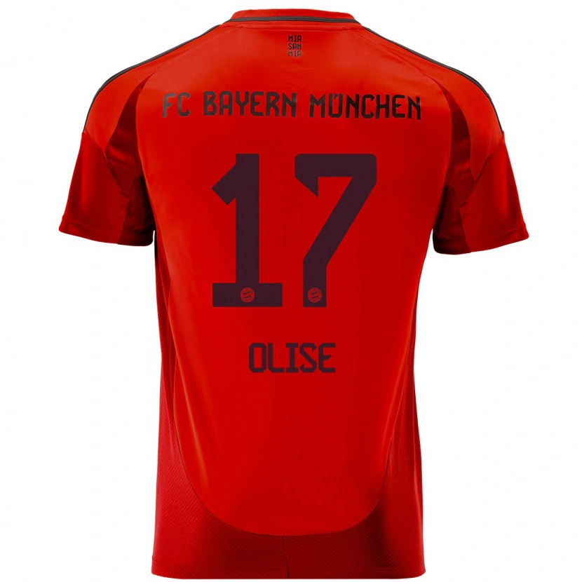 Danxen Kinderen Michael Olise #17 Rood Thuisshirt Thuistenue 2024/25 T-Shirt