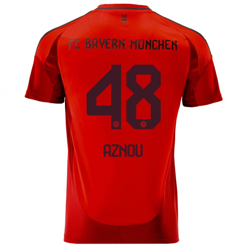 Danxen Kinderen Adam Aznou #48 Rood Thuisshirt Thuistenue 2024/25 T-Shirt