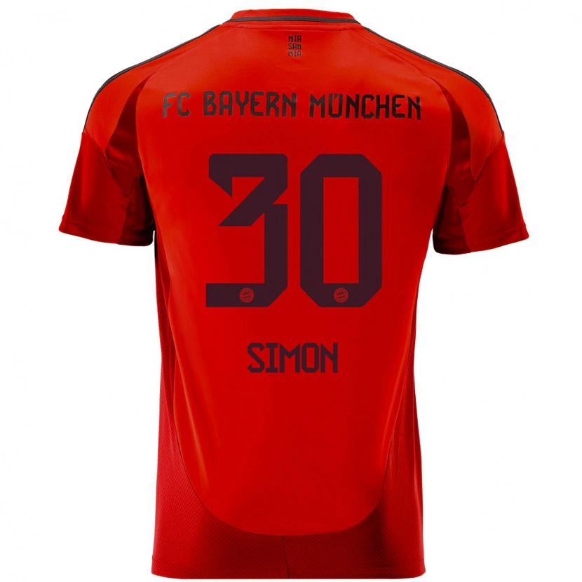 Danxen Kinderen Carolin Simon #30 Rood Thuisshirt Thuistenue 2024/25 T-Shirt