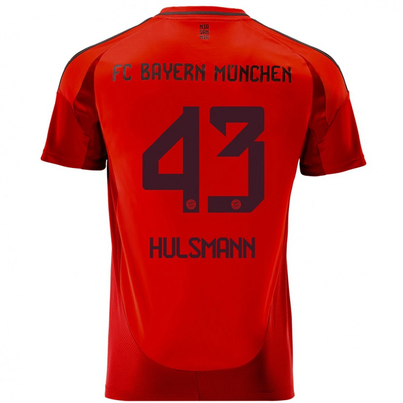 Danxen Kinderen Tom Hülsmann #43 Rood Thuisshirt Thuistenue 2024/25 T-Shirt