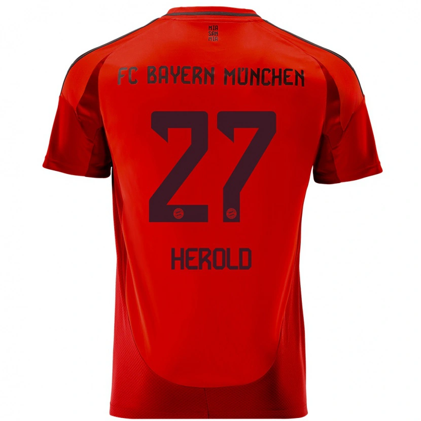 Danxen Kinderen David Herold #27 Rood Thuisshirt Thuistenue 2024/25 T-Shirt