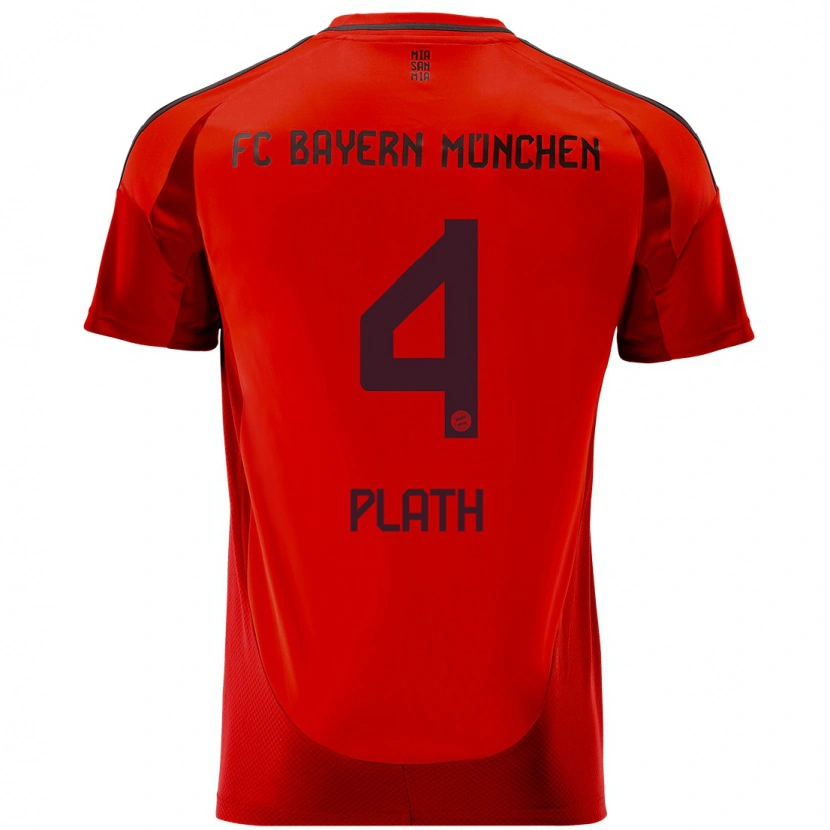 Danxen Kinderen Max Plath #4 Rood Thuisshirt Thuistenue 2024/25 T-Shirt