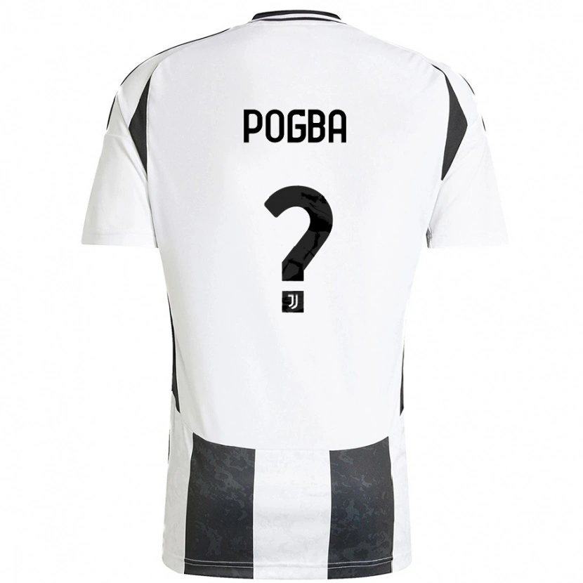 Danxen Kinderen Paul Pogba #0 Wit Zwart Thuisshirt Thuistenue 2024/25 T-Shirt