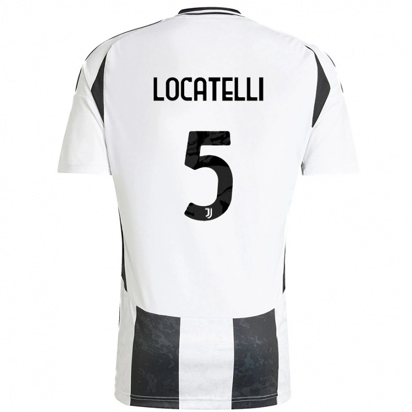 Danxen Kinderen Manuel Locatelli #5 Wit Zwart Thuisshirt Thuistenue 2024/25 T-Shirt