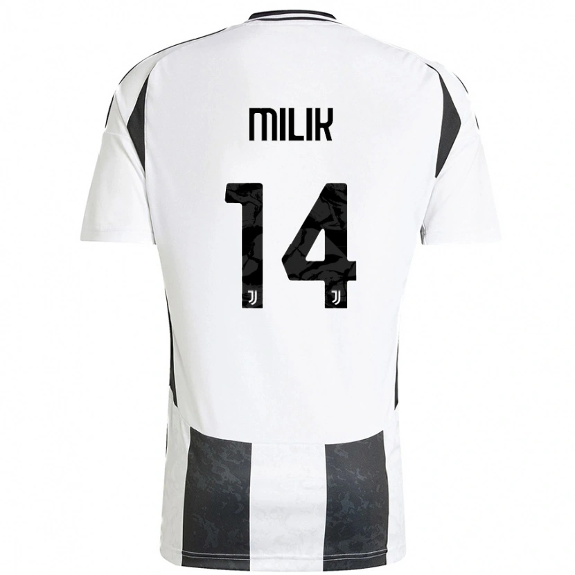 Danxen Kinderen Arkadiusz Milik #14 Wit Zwart Thuisshirt Thuistenue 2024/25 T-Shirt