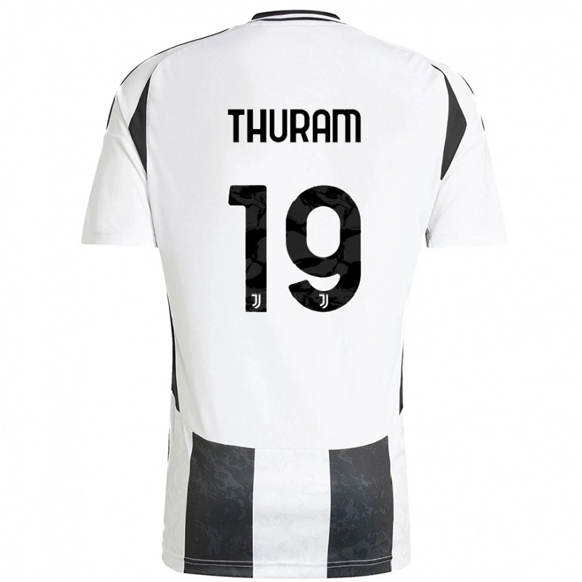 Danxen Kinderen Khéphren Thuram #19 Wit Zwart Thuisshirt Thuistenue 2024/25 T-Shirt