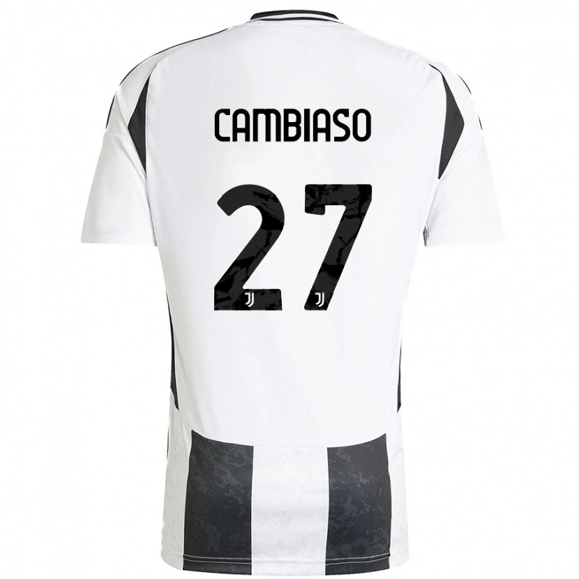 Danxen Kinderen Andrea Cambiaso #27 Wit Zwart Thuisshirt Thuistenue 2024/25 T-Shirt