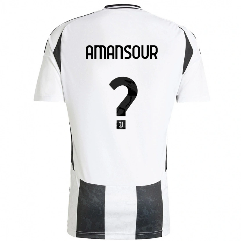 Danxen Kinderen Adam Amansour #0 Wit Zwart Thuisshirt Thuistenue 2024/25 T-Shirt