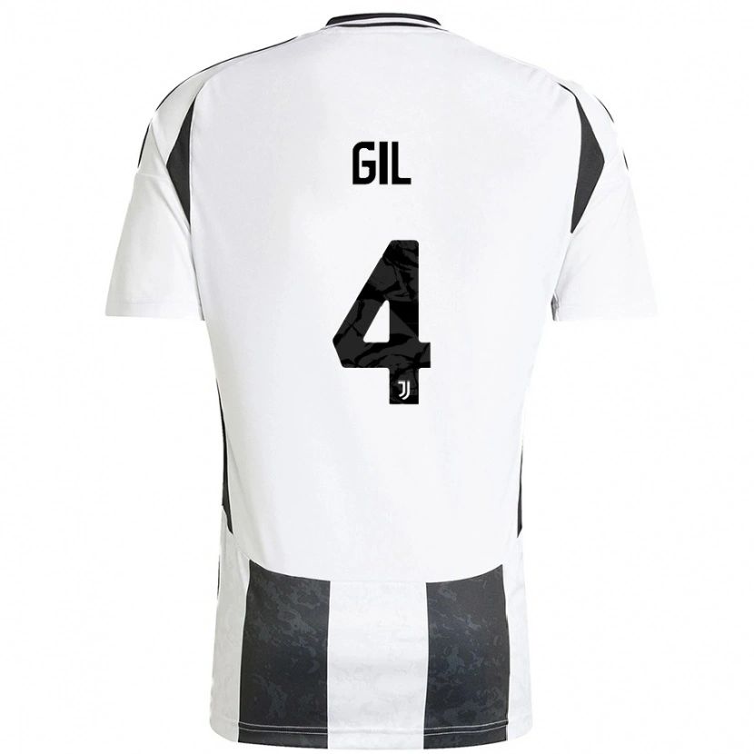 Danxen Kinderen Javier Gil #4 Wit Zwart Thuisshirt Thuistenue 2024/25 T-Shirt