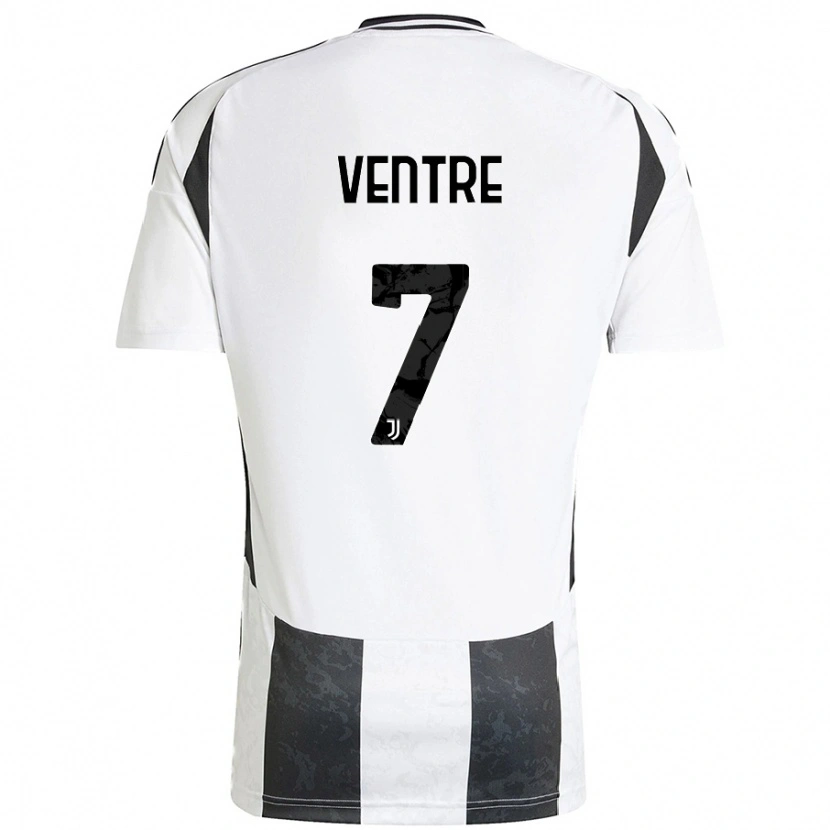 Danxen Kinderen Alessandro Ventre #7 Wit Zwart Thuisshirt Thuistenue 2024/25 T-Shirt