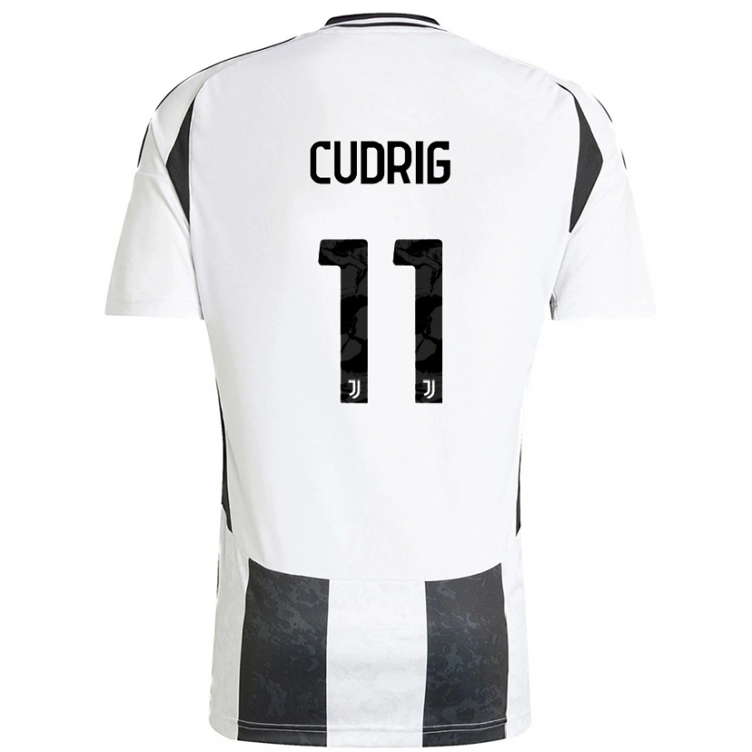 Danxen Kinderen Nicolò Cudrig #11 Wit Zwart Thuisshirt Thuistenue 2024/25 T-Shirt