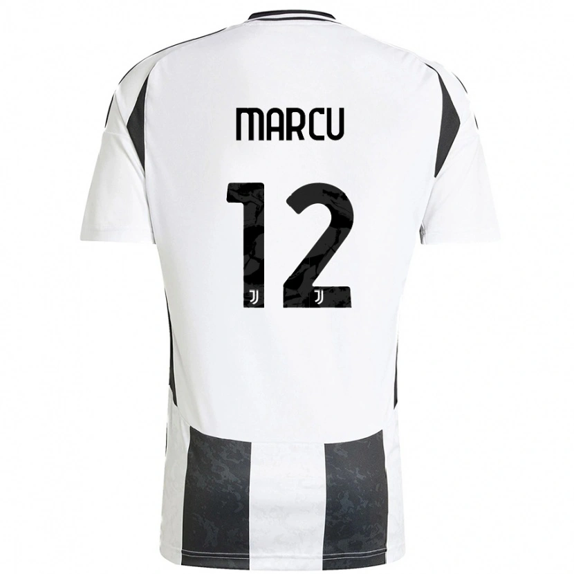 Danxen Kinderen Alessio Marcu #12 Wit Zwart Thuisshirt Thuistenue 2024/25 T-Shirt