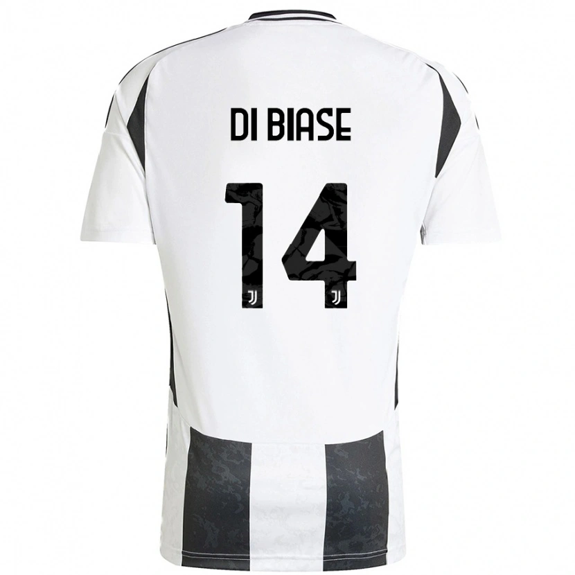 Danxen Kinderen Gianmarco Di Biase #14 Wit Zwart Thuisshirt Thuistenue 2024/25 T-Shirt