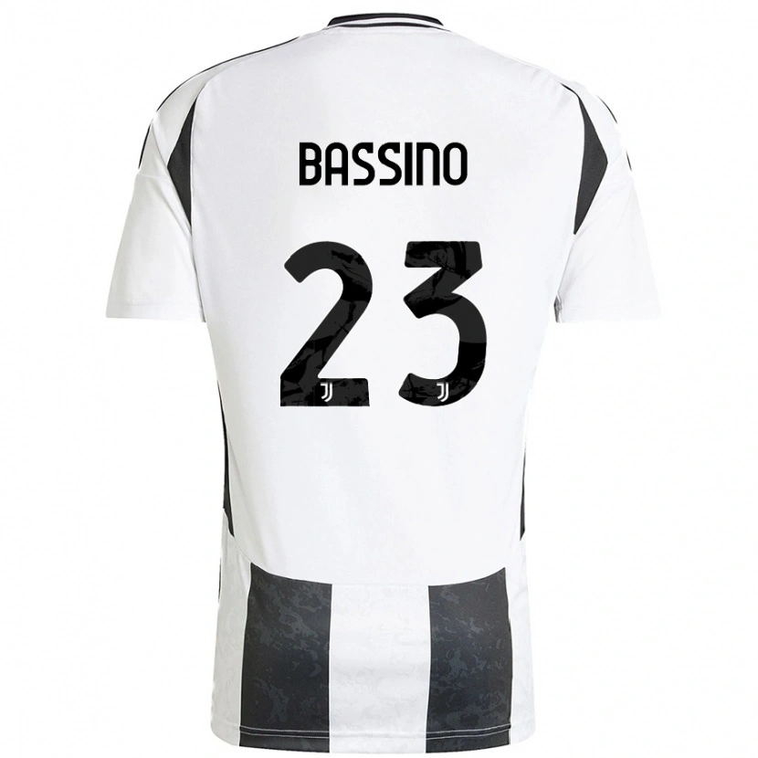 Danxen Kinderen Alessandro Bassino #23 Wit Zwart Thuisshirt Thuistenue 2024/25 T-Shirt