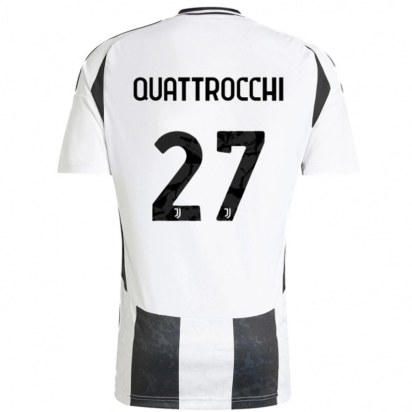 Danxen Kinderen Juan Ignacio Quattrocchi #27 Wit Zwart Thuisshirt Thuistenue 2024/25 T-Shirt