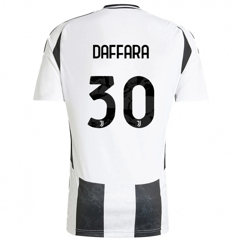 Danxen Kinderen Giovanni Daffara #30 Wit Zwart Thuisshirt Thuistenue 2024/25 T-Shirt