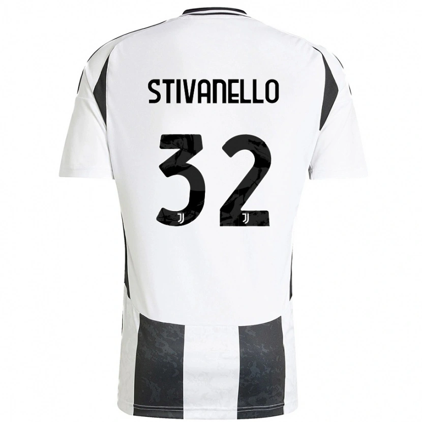 Danxen Kinderen Riccardo Stivanello #32 Wit Zwart Thuisshirt Thuistenue 2024/25 T-Shirt