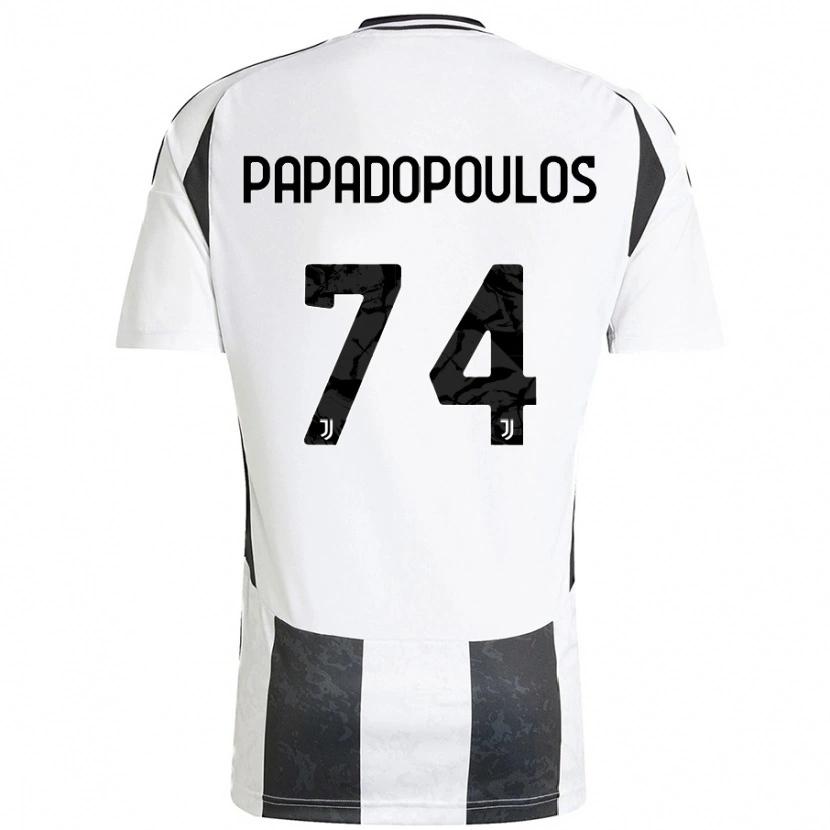 Danxen Kinderen Christos Papadopoulos #74 Wit Zwart Thuisshirt Thuistenue 2024/25 T-Shirt