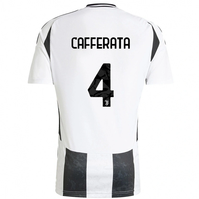 Danxen Kinderen Federica Cafferata #4 Wit Zwart Thuisshirt Thuistenue 2024/25 T-Shirt