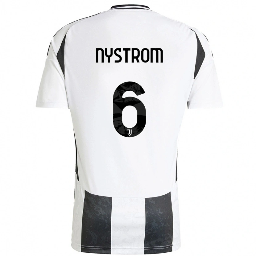 Danxen Kinderen Paulina Nyström #6 Wit Zwart Thuisshirt Thuistenue 2024/25 T-Shirt