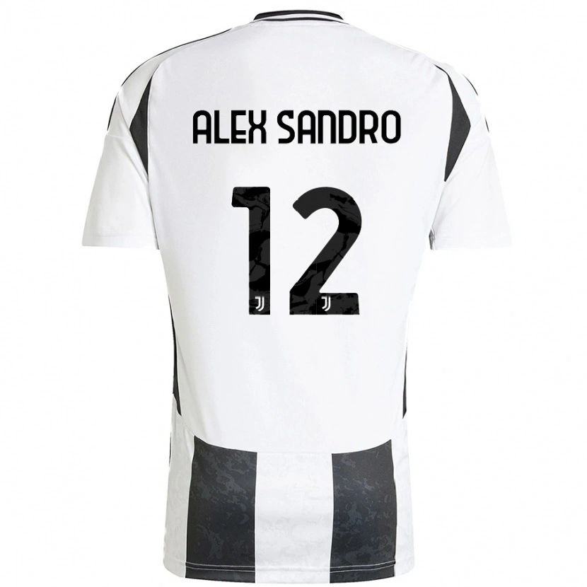 Danxen Kinderen Alex Sandro #12 Wit Zwart Thuisshirt Thuistenue 2024/25 T-Shirt