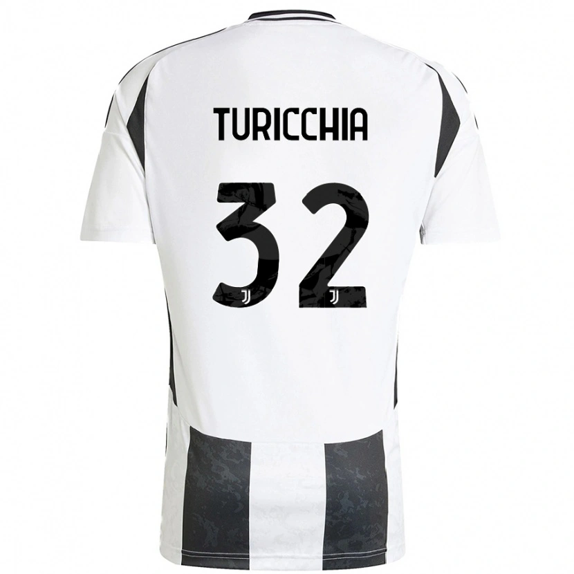 Danxen Kinderen Riccardo Turicchia #32 Wit Zwart Thuisshirt Thuistenue 2024/25 T-Shirt