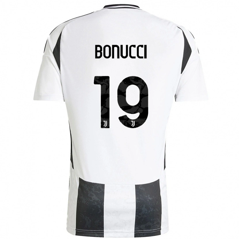 Danxen Kinderen Leonardo Bonucci #19 Wit Zwart Thuisshirt Thuistenue 2024/25 T-Shirt