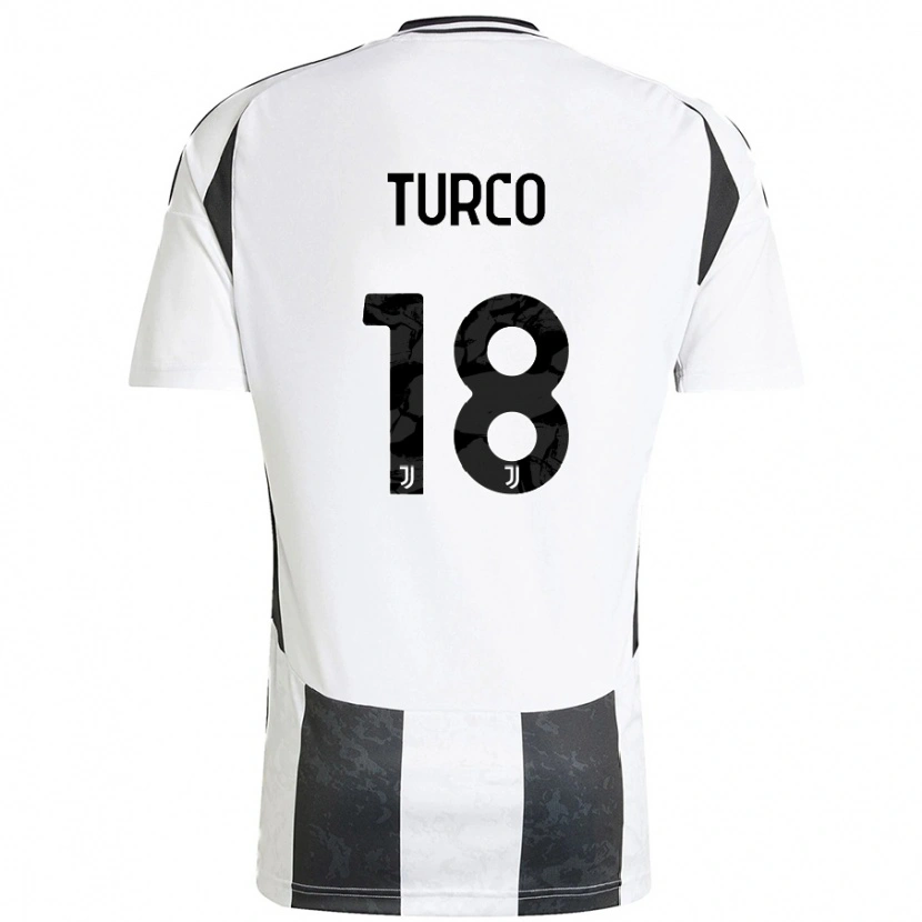 Danxen Kinderen Nicolo Turco #18 Wit Zwart Thuisshirt Thuistenue 2024/25 T-Shirt