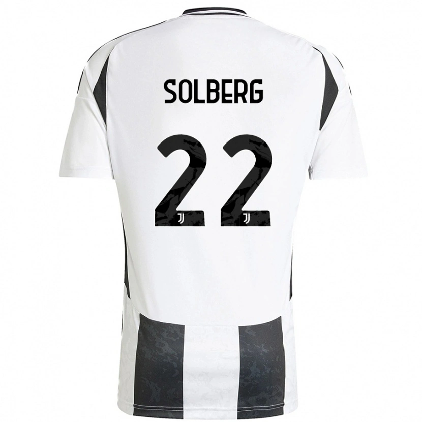 Danxen Kinderen Elias Solberg #22 Wit Zwart Thuisshirt Thuistenue 2024/25 T-Shirt